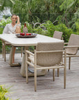 Circa - Concrete Outdoor Dining Table - White / Woodtone