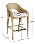 Kavali - Outdoor Wicker Barstool - Woodtone