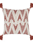 Terranea - Indoor/Outdoor Sanibel Pillow - Natural/Clay Red