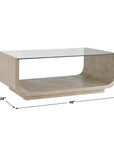 Maeva - Modern Glass Coffee Table - Woodtone