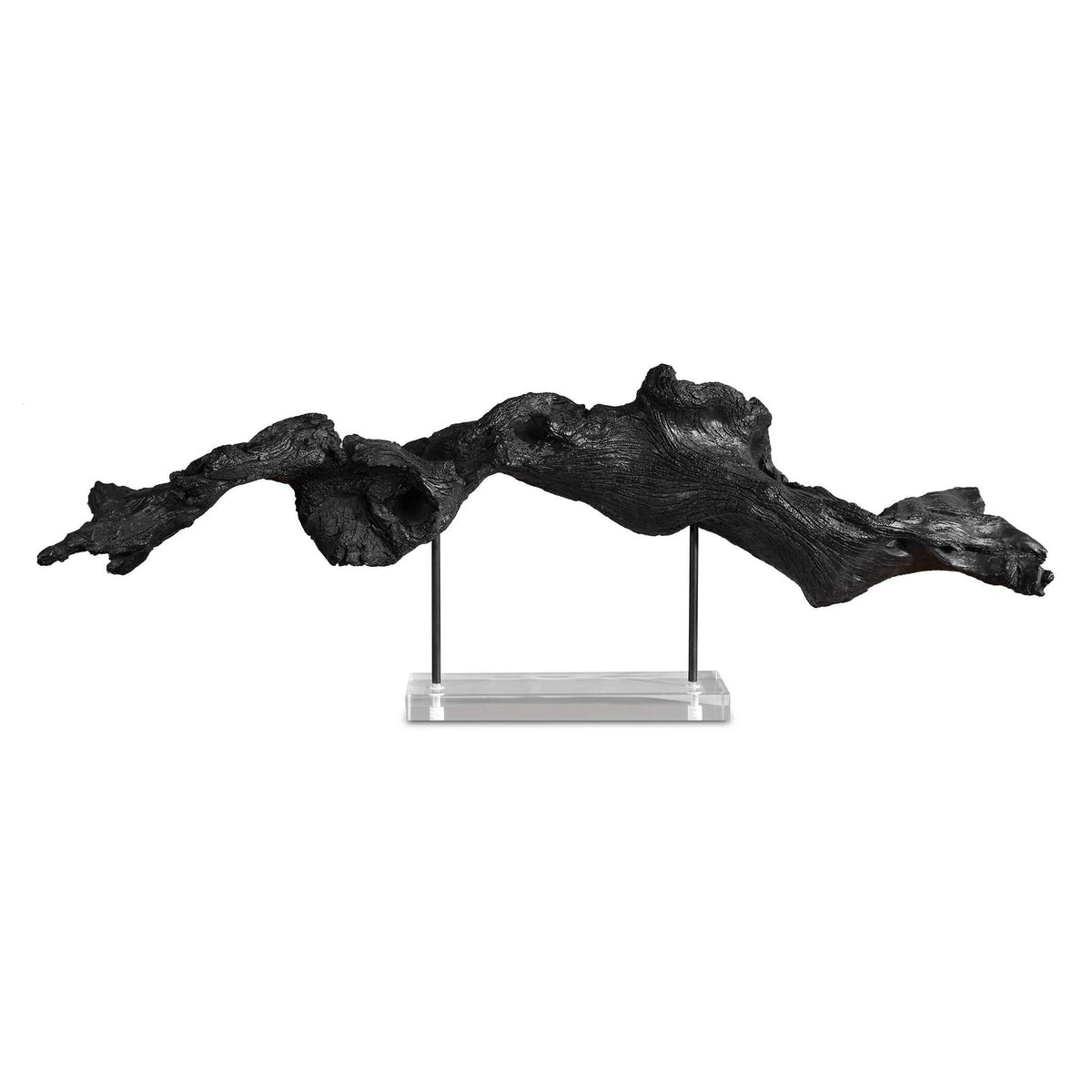Charred Timber - Sculpture - Black