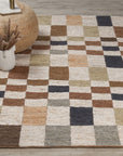 Soumak - 2' x 3' Jute Check Area Rug - Check Natural Multi