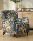Lainey - Floral Upholstered Armchair - Blue