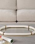 Cyprus - Leather Oval Tray - White