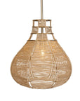 Hestia - 1 Light Natural Rope Pendant - Light Brown