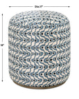 Cas - Fabric Ottoman - Blue