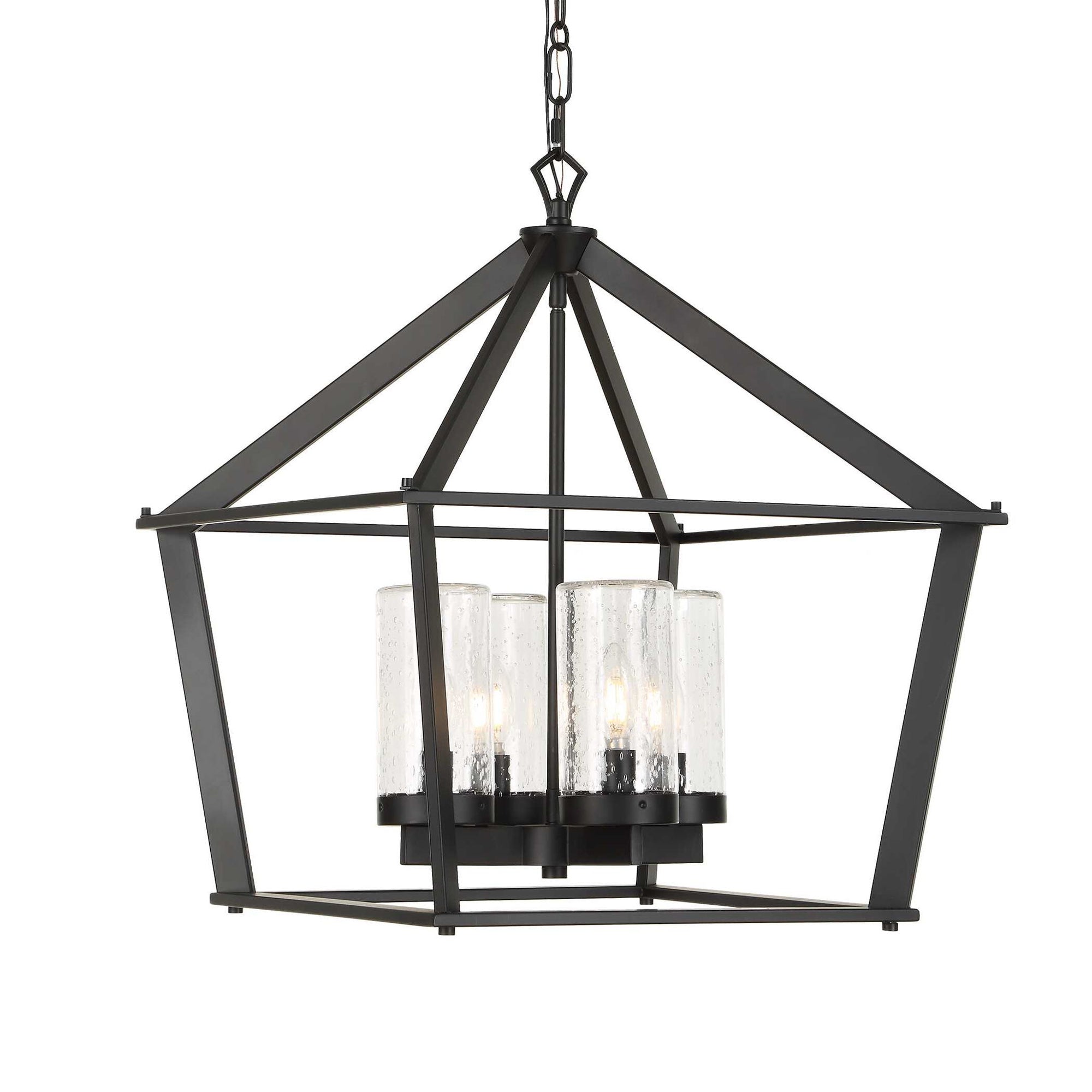 Evanston - 4 Light Indoor-Outdoor Pendant - Black