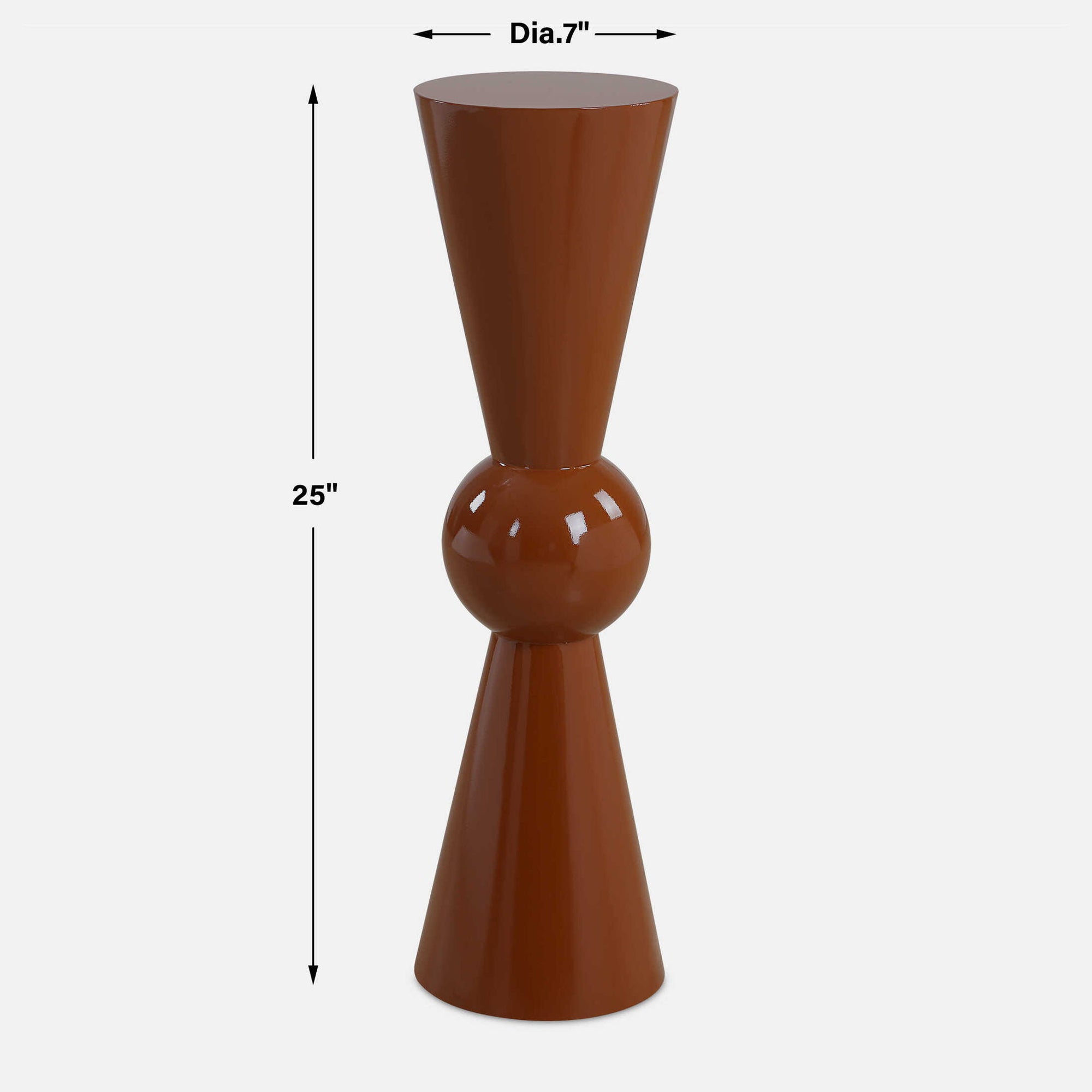 Hepler - Gloss Terracotta Drink Table - Dark Brown