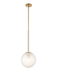 Ripple - 1 Light Frost Glass Pendant - Gold