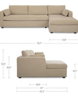 Burrow - Sleeper Sectional With Right Storage Chaise - Sand