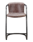 Freeman - Leather Counter Stool (Set of 2) - Grazed Brown
