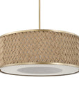 Pinchot - 4 Light Rattan Drum Pendant - Brown