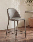 Burton - Counter Stool Vegan Leather - Gray / Blue