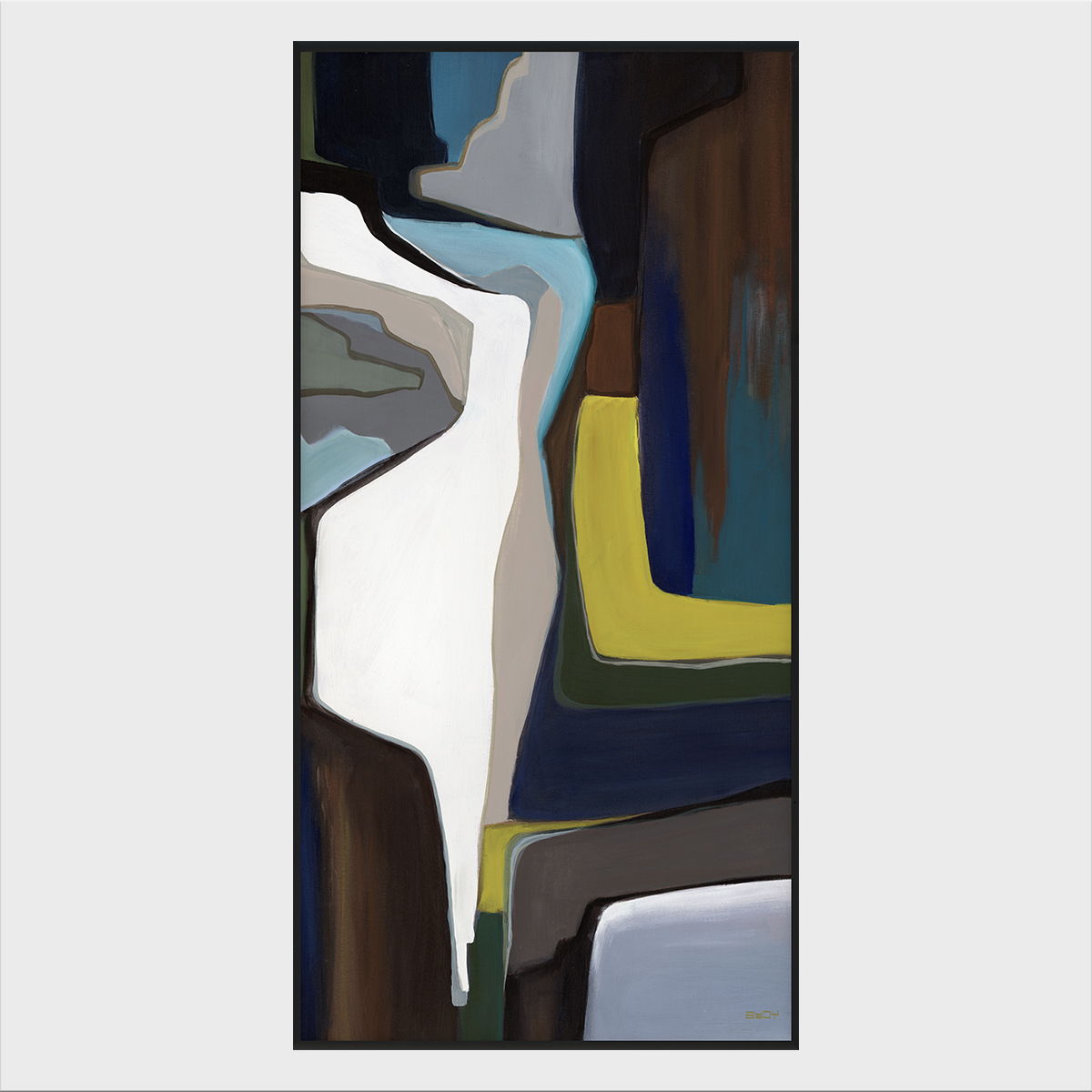 Citrus - 40" x 80" Canvas Art - Blue &amp; Dark Brown