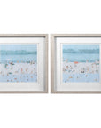 Sea Glass Sandbar - Framed Prints (Set of 2) - Light Blue