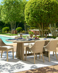 Harbor - Herringbone Indoor-Outdoor Dining Table - Brown