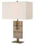 Turning - Point Travertine Table Lamp