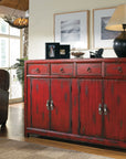 Commerce And Market - 58" Asian Cabinet - Red