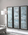 Ocean Swell - Painted Metal Art (Set of 3) - Blue