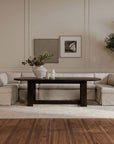 Fable - 5 Piece Slipcover Dining Banquette U-Shape - Beige