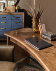 Melange - Geneva Accent Drawer Chest - Blue / Medium Walnut