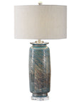 Olesya - Swirl Glass Table Lamp - Blue