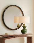 Helia - Round Mirror - Black / Brass