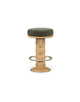 Nio - Swivel Counter Stool - Dark Green / Light Brown