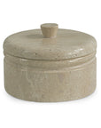 Valencia - Round Travertine Box - Beige