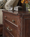 Charleston - Three-Drawer Traditional Nightstand - Dark Brown