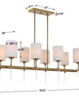 Awyr - 8 Light Linear Chandelier - Bronze