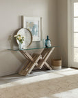 Affinity - Glass Top Accent Console - Gray