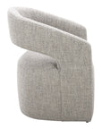 Barrow - Performance Fabric Rolling Dining Chair - Pearl Silver