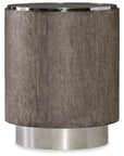 Melange - Storia Round End Table - Dark Gray