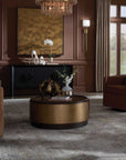 Parrish - Round Coffee Table - Brass / Woodtone