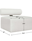 Bolster Back - Armless Outdoor Sofa - White