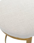 Infinity - Accent Stool - White & Gold