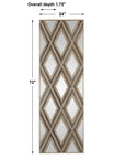 Tahira - Geometric Argyle Pattern Wall Mirror - Light Brown