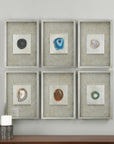 Agate - Stone Wall Art (Set of 6) - Silver