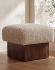 Serge - Ottoman Faux Shearling - Cream / White / Dark Brown