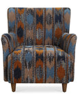 Lainey - Upholstered Ikat Armchair - Blue / Brown / Orange