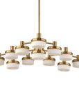 Wedge - 12 Light LED Brass Chandelier - White / Gold