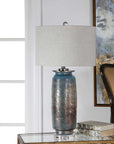 Olesya - Swirl Glass Table Lamp - Blue