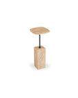 Caro - Side Table Travertine - Beige / Dark Gray