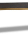 Curata - Short Left / Right / Freestanding Desk - Dark Brown / Gold