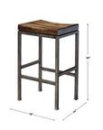 Beck - Industrial Bar Stool - Dark Brown & Black