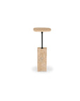 Caro - Side Table Travertine - Beige / Dark Gray