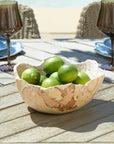 Sahara - Bloom Indoor-Outdoor Stone Bowl - Russet / Ivory / Sand