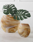 Fusion - Swirled Caramel & Ivory Vases (Set of 2)
