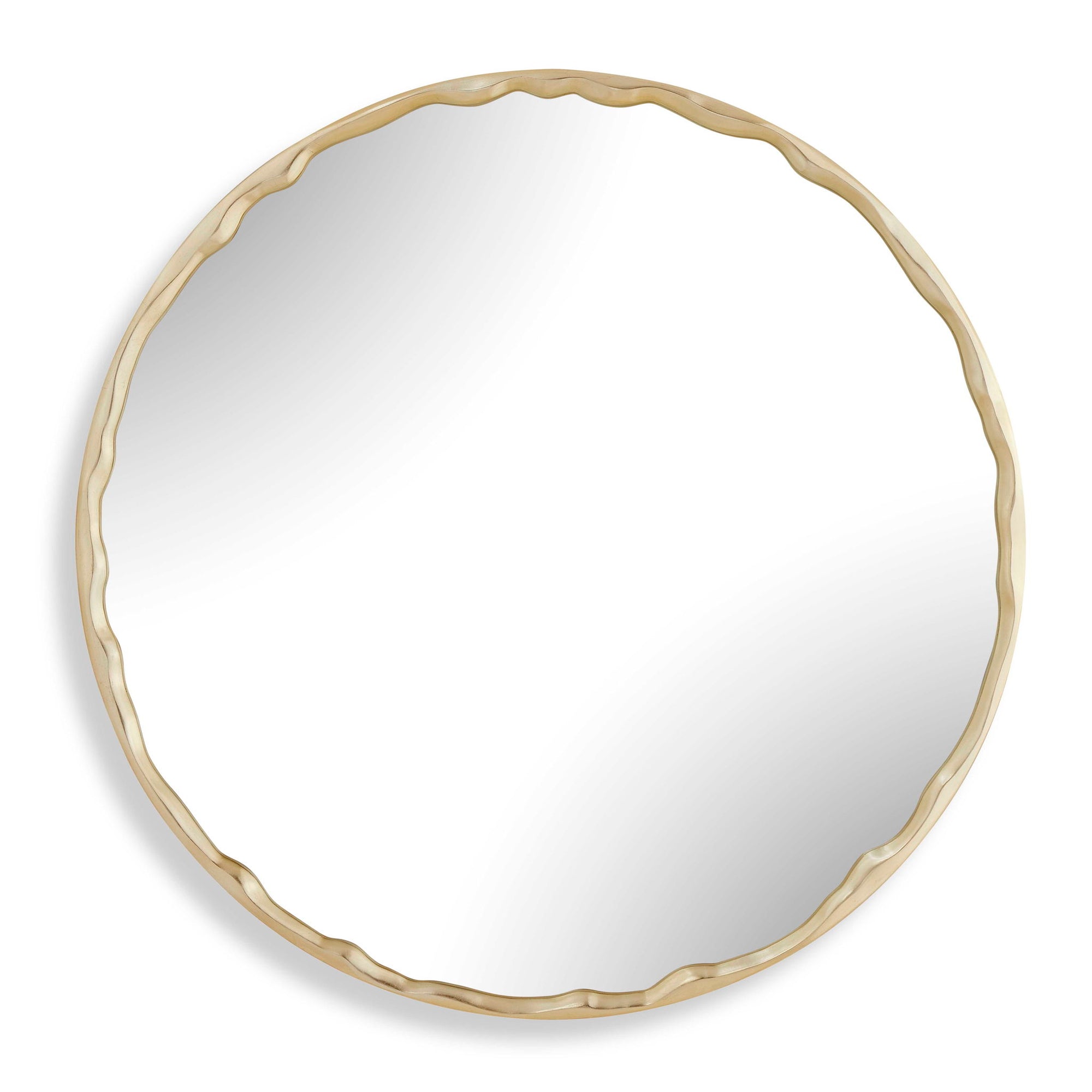 Crinkle - Round Mirror - Brass